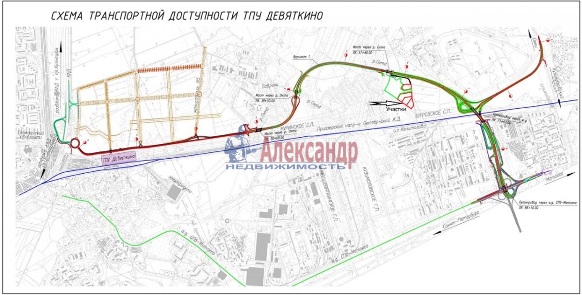 Новая дорога в мурино и девяткино схема