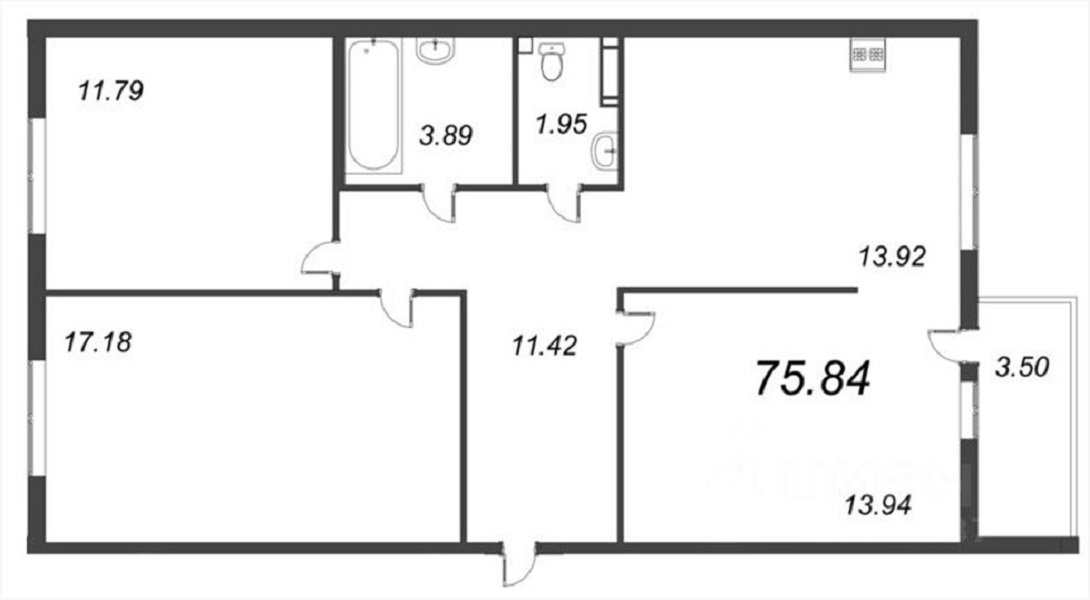 Продажа 3-комнатной новостройки, Кудрово, Кудрово дер. к.2