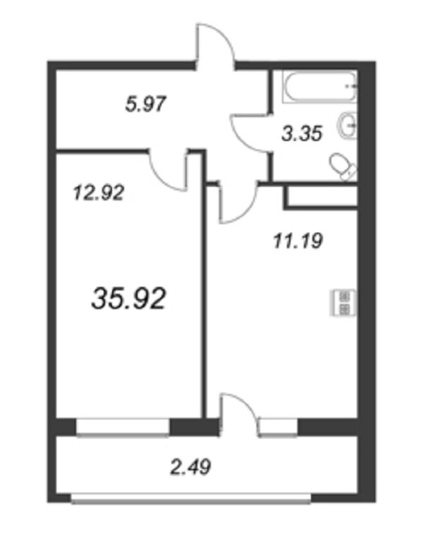 Продажа 1-комнатной квартиры, Кудрово, Строителей просп.,  д 16