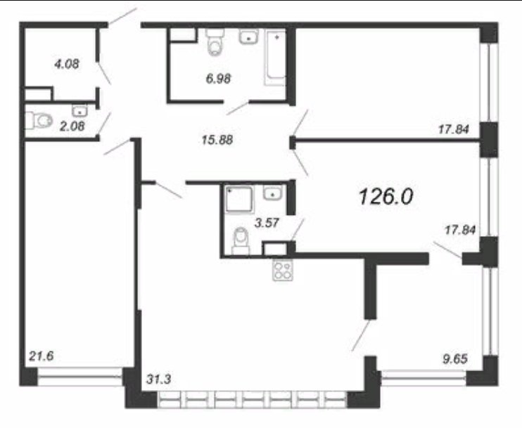 Продажа 3-комнатной квартиры, Санкт-Петербург, Петровский просп.,  д 22