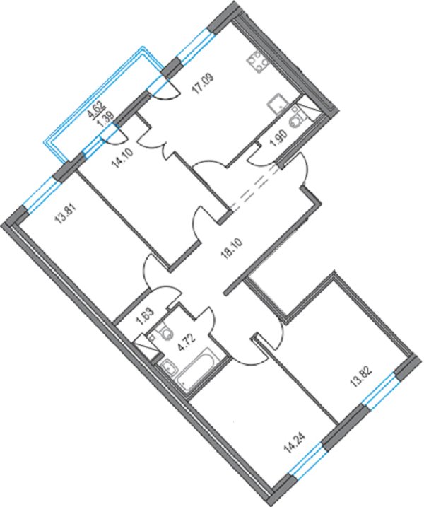 Продажа 4-комнатной квартиры, Санкт-Петербург, Ипподромный пер.,  д 1