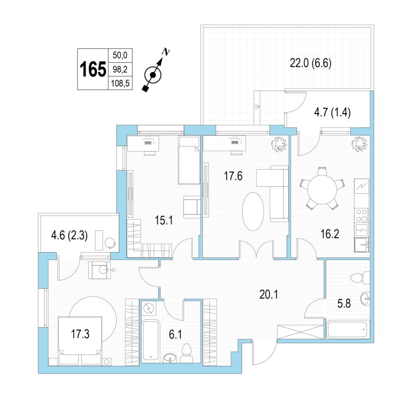 Продажа 3-комнатной квартиры, Санкт-Петербург, Патриотов просп.,  д 33