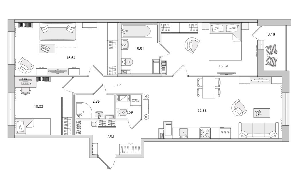 Продажа 3-комнатной квартиры, Санкт-Петербург, Белоостровская ул.,  д 10