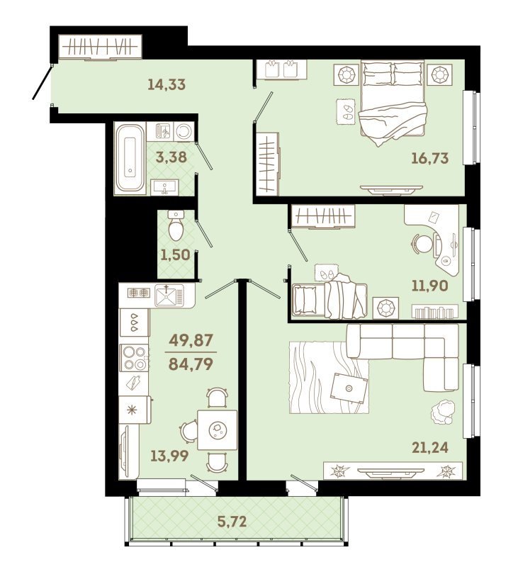 Продажа 3-комнатной квартиры, Санкт-Петербург, Суздальское шос.,  д 18