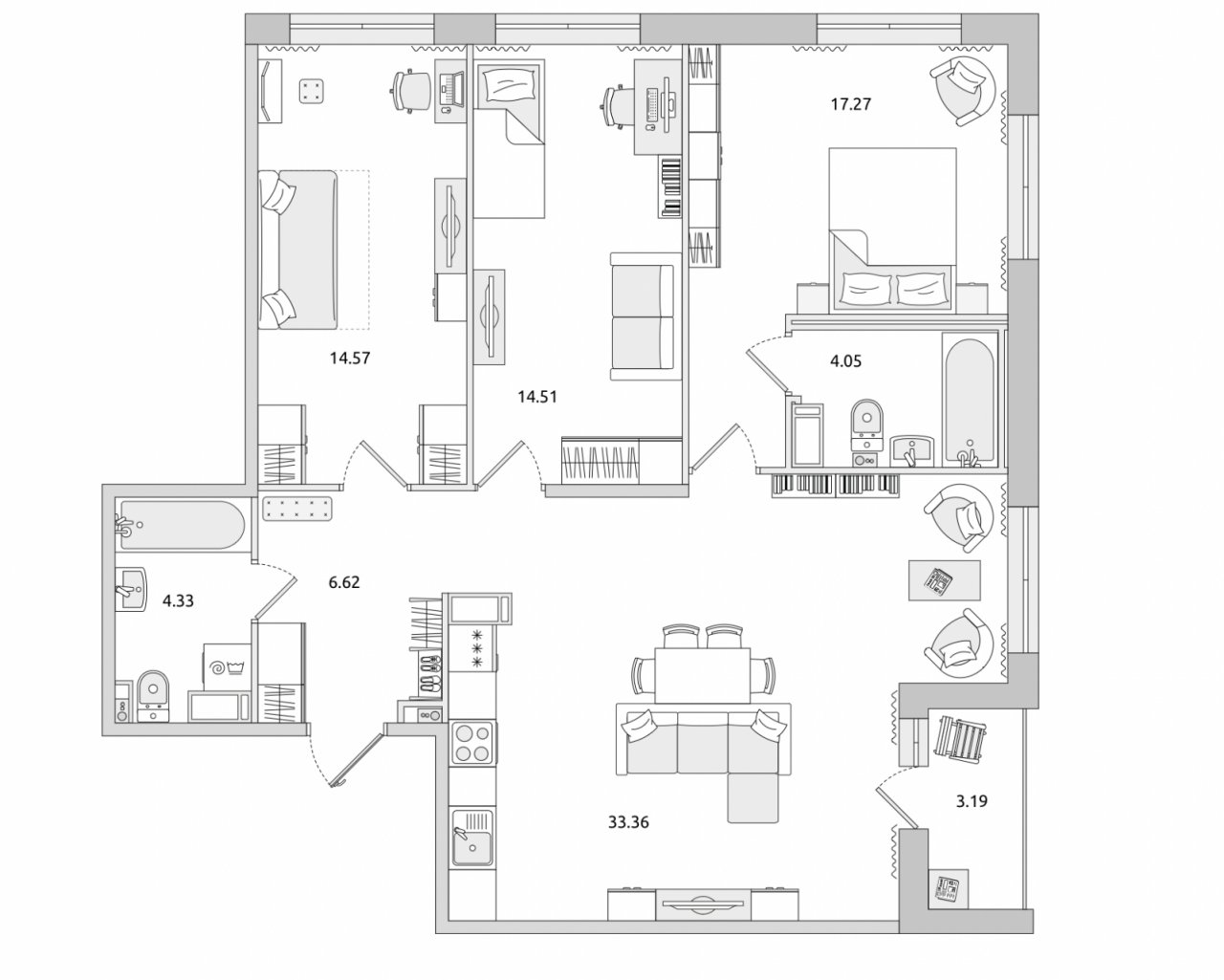 Продажа 3-комнатной квартиры, Санкт-Петербург, Белоостровская ул.,  д 10