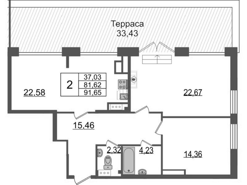 Продажа 2-комнатной квартиры, Санкт-Петербург, Лодейнопольская ул.,  д 7