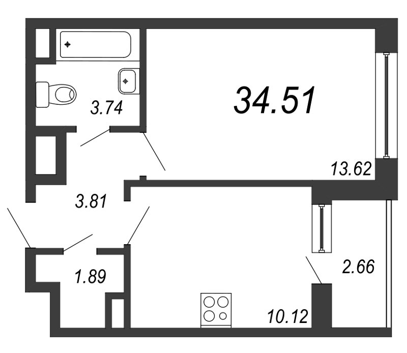 Продажа 1-комнатной квартиры, Санкт-Петербург, Планерная ул.,  д 97