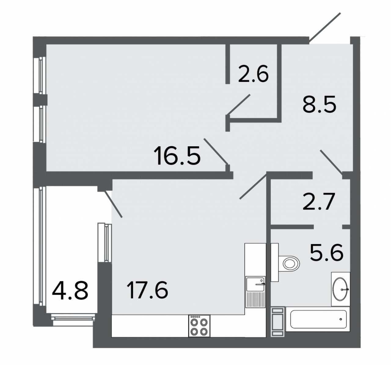 Продажа 1-комнатной квартиры, Санкт-Петербург, 12-я Красноармейская ул.,  д 26