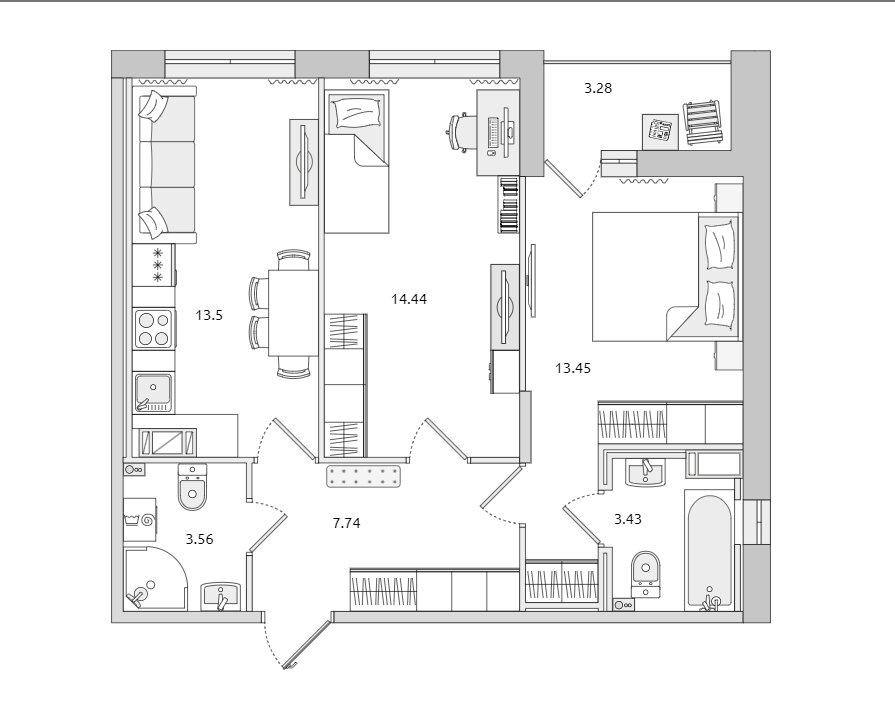 Продажа 2-комнатной квартиры, Санкт-Петербург, Вазаский пер.,  д 3