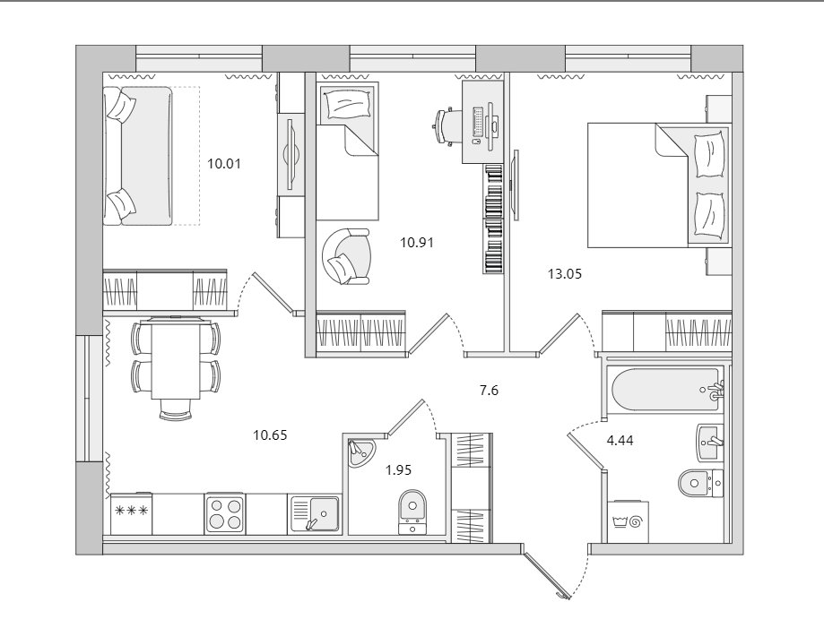 Продажа 3-комнатной квартиры, Бугры, Гаражный пр-зд,  д 27