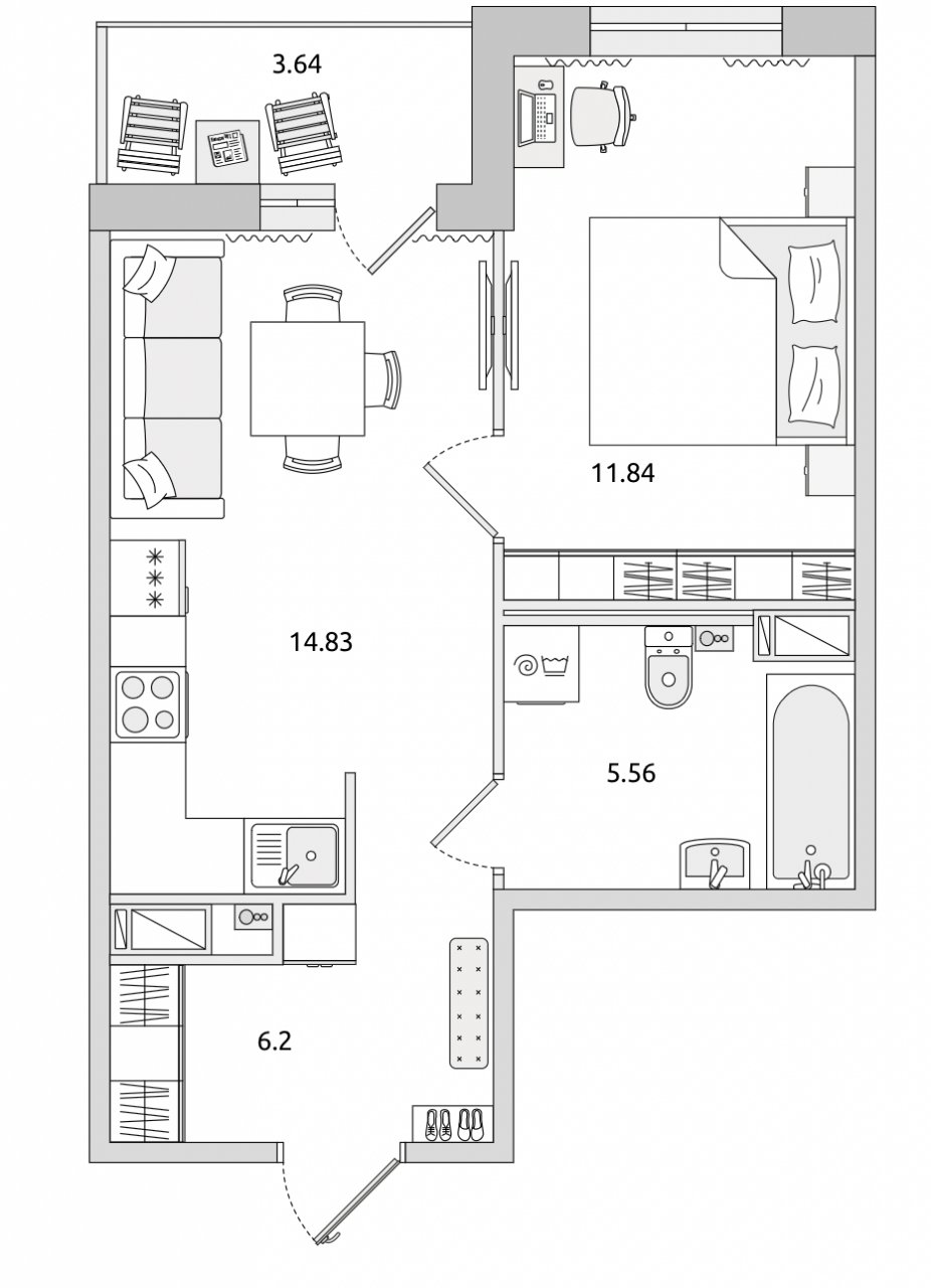 Продажа 1-комнатной квартиры, Санкт-Петербург, Вазаский пер.,  д 3