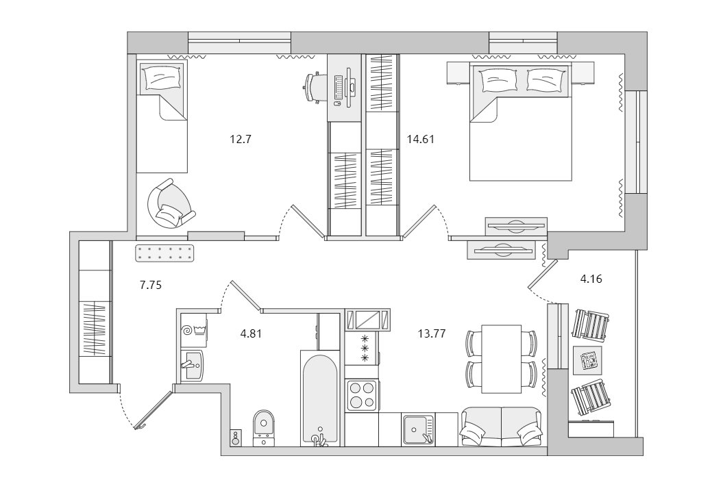 Продажа 2-комнатной квартиры, Санкт-Петербург, Белоостровская ул.,  д 10