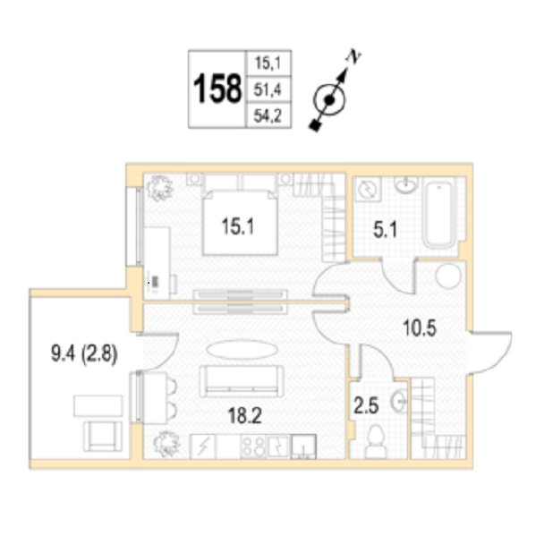 Продажа 1-комнатной квартиры, Санкт-Петербург, Патриотов просп.,  д 33