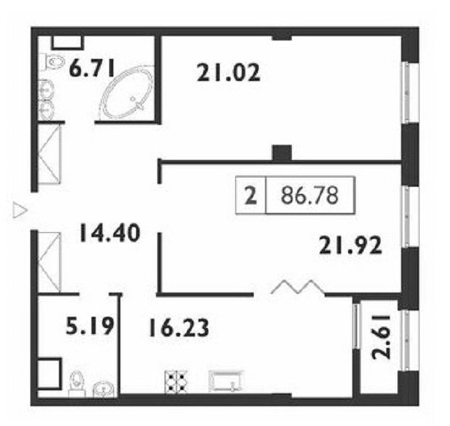 Продажа 2-комнатной квартиры, Санкт-Петербург, Петровский просп.,  д 11