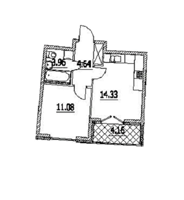 Продажа 1-комнатной квартиры, Санкт-Петербург, Крузенштерна просп.,  д 2