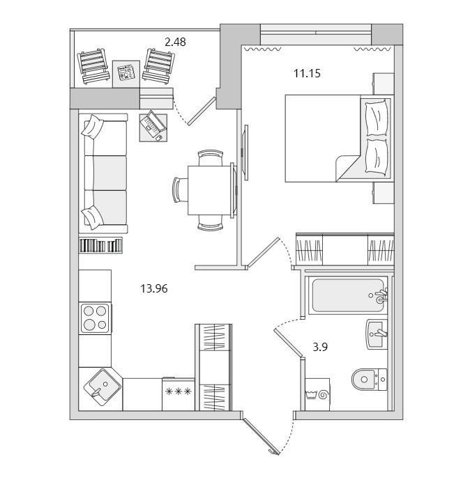 Продажа 1-комнатной квартиры, Парголово, Михайловская дор.,  д 16