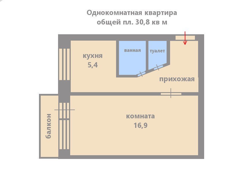 Продажа 1-комнатной квартиры, Санкт-Петербург, Витебский просп.,  д 53