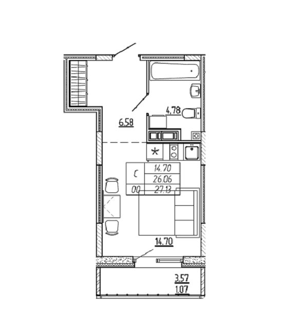 Продажа 1-комнатной квартиры, Санкт-Петербург, Беринга ул.,  д 27