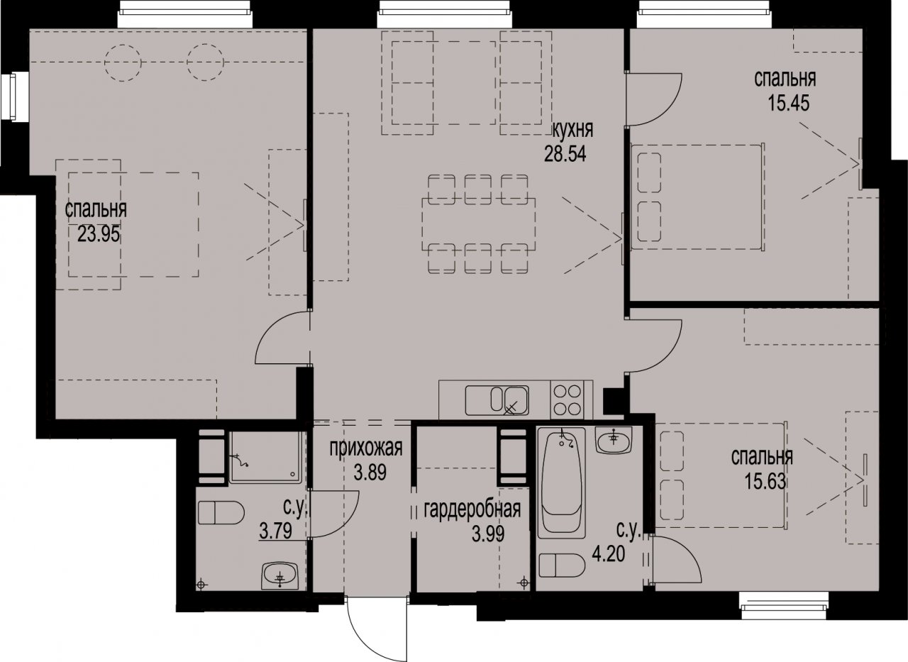 Продажа 3-комнатной квартиры, Санкт-Петербург, Московский просп.,  д 72