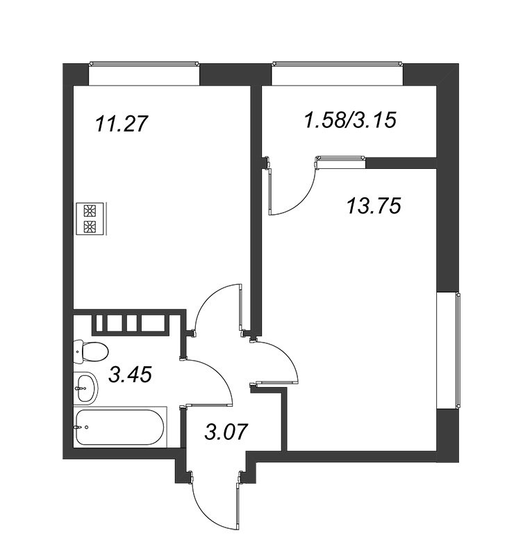 Продажа 1-комнатной квартиры, Санкт-Петербург, Полюстровский просп.,  д 75