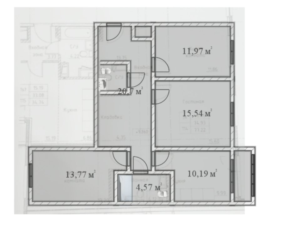 Продажа 3-комнатной квартиры, Санкт-Петербург, Ковалевская ул.,  д 26