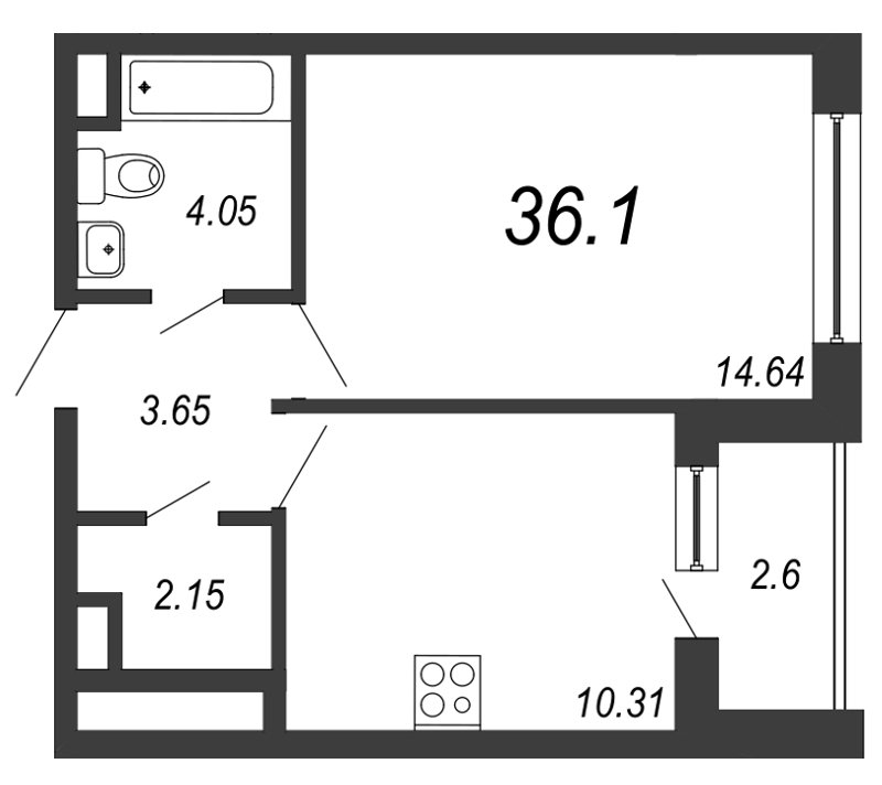 Продажа 1-комнатной квартиры, Санкт-Петербург, Планерная ул.,  д 97