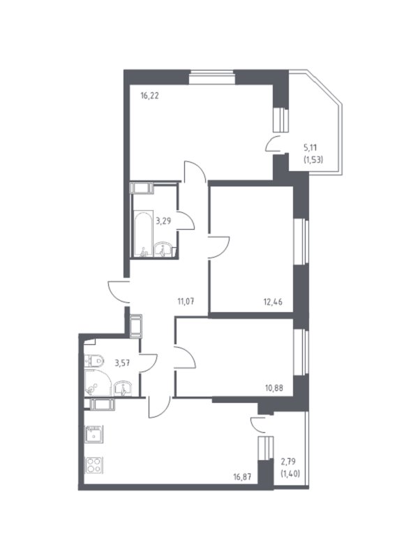 Продажа 3-комнатной квартиры, Санкт-Петербург, Славянская ул.,  д 8