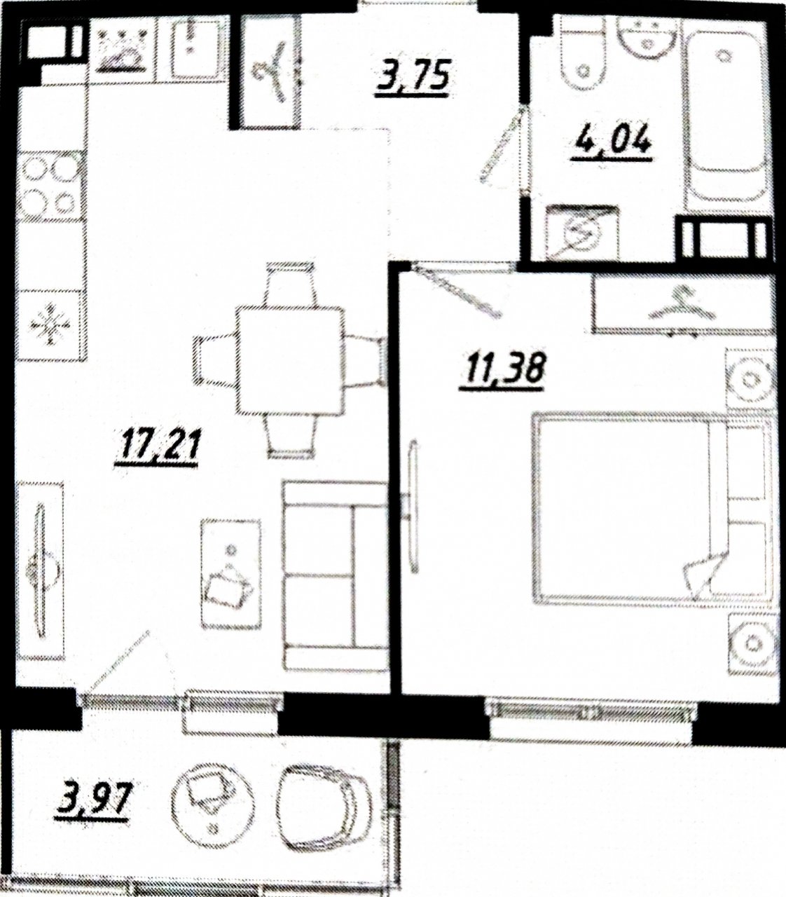 Продажа 1-комнатной квартиры, Федоровское, Центральная ул.,  д 3