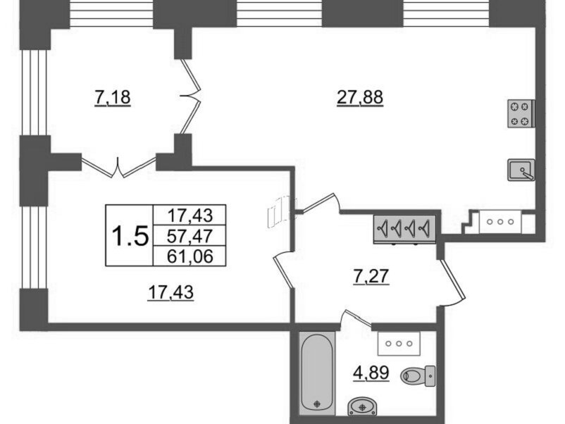 Продажа 1-комнатной квартиры, Санкт-Петербург, Петровский просп.,  д 28