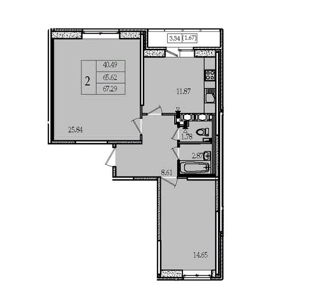 Продажа 2-комнатной квартиры, Санкт-Петербург, Заневский просп.,  д 42