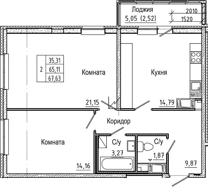 Продажа 2-комнатной квартиры, Санкт-Петербург, Суздальское шос.,  д 18