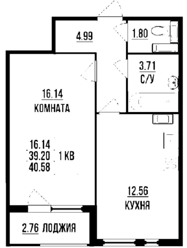 Продажа 1-комнатной квартиры, Санкт-Петербург, Студенческая ул.,  д 14