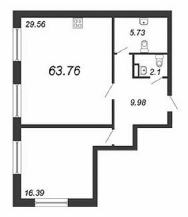 Продажа 1-комнатной квартиры, Санкт-Петербург, Черной Речки наб.,  д 3