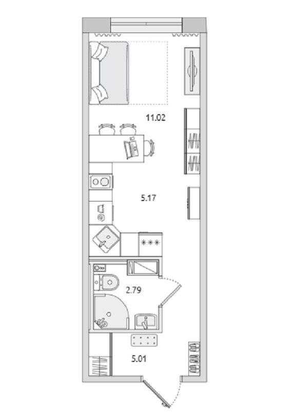 Продажа 1-комнатной квартиры, Санкт-Петербург, Вазаский пер.,  д 3