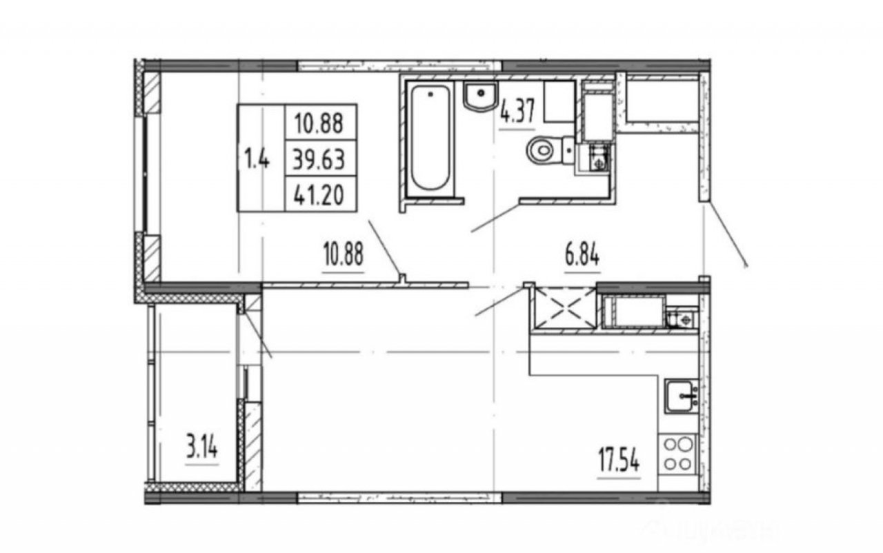 Продажа 1-комнатной квартиры, Санкт-Петербург, Авиаконструкторов просп.,  д 69