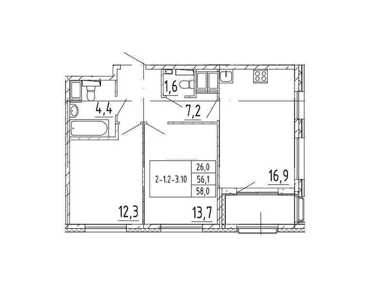 Продажа 3-комнатной квартиры, Санкт-Петербург, Парфёновская ул.,  д 9