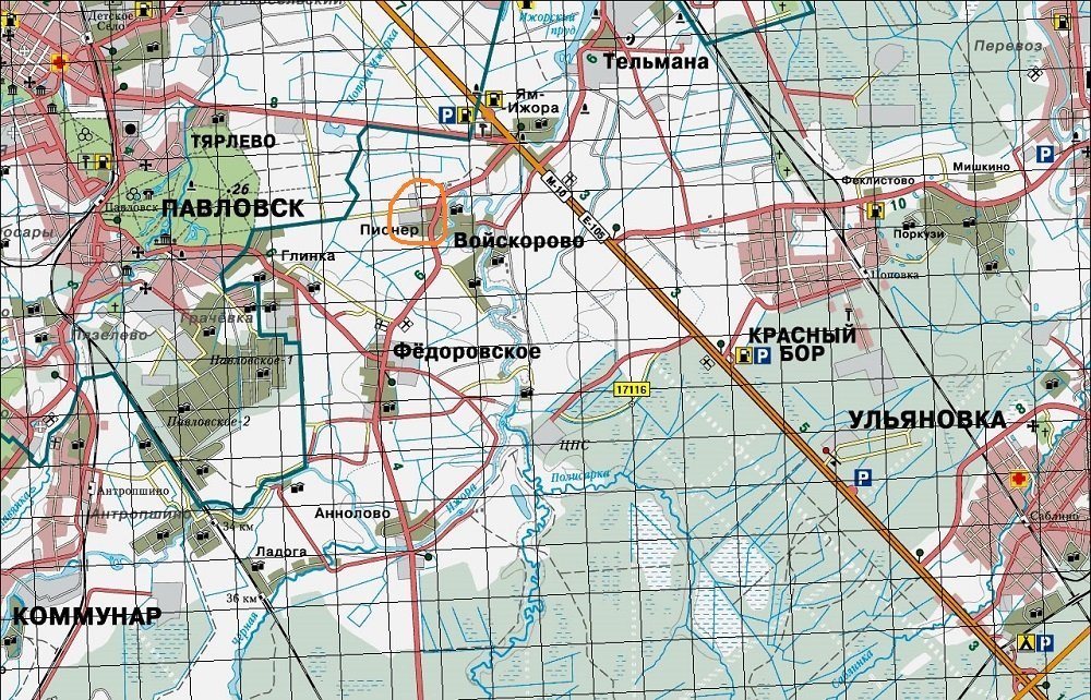 Карта тосненского района ленинградской области подробная