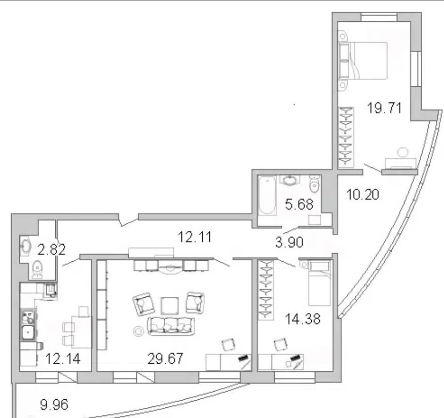 Продажа 3-комнатной квартиры, Санкт-Петербург, Просвещения просп.,  д 43