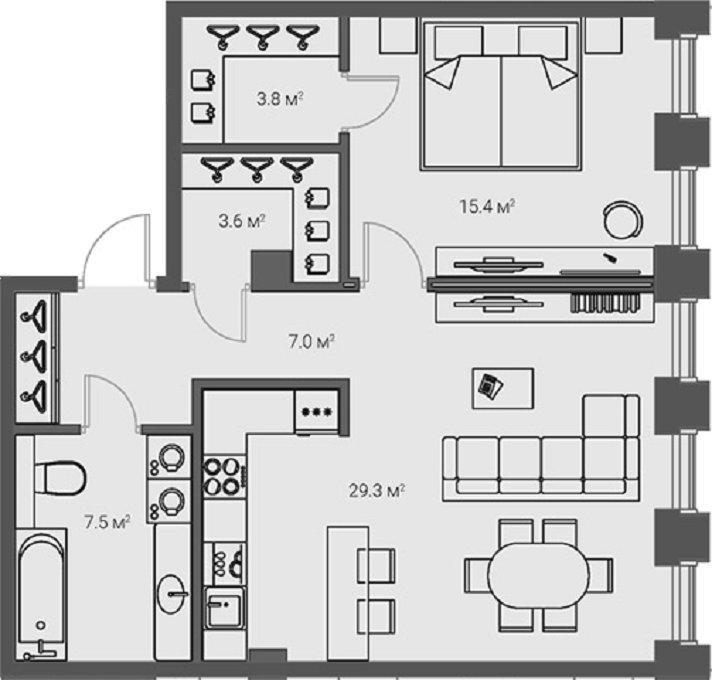 Продажа 1-комнатной квартиры, Санкт-Петербург, Академика Лихачёва аллея,  д 7