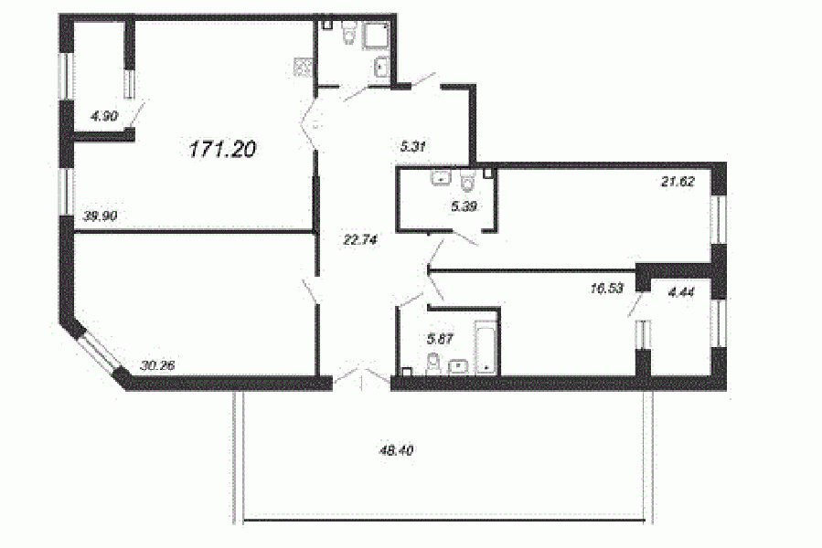 Продажа 3-комнатной квартиры, Санкт-Петербург, Петровская коса,  д 6