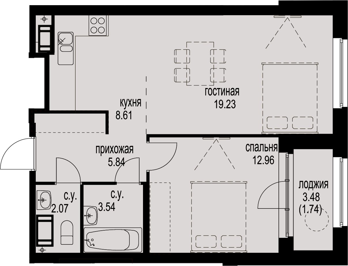 Продажа 1-комнатной квартиры, Санкт-Петербург, Московский просп.,  д 72