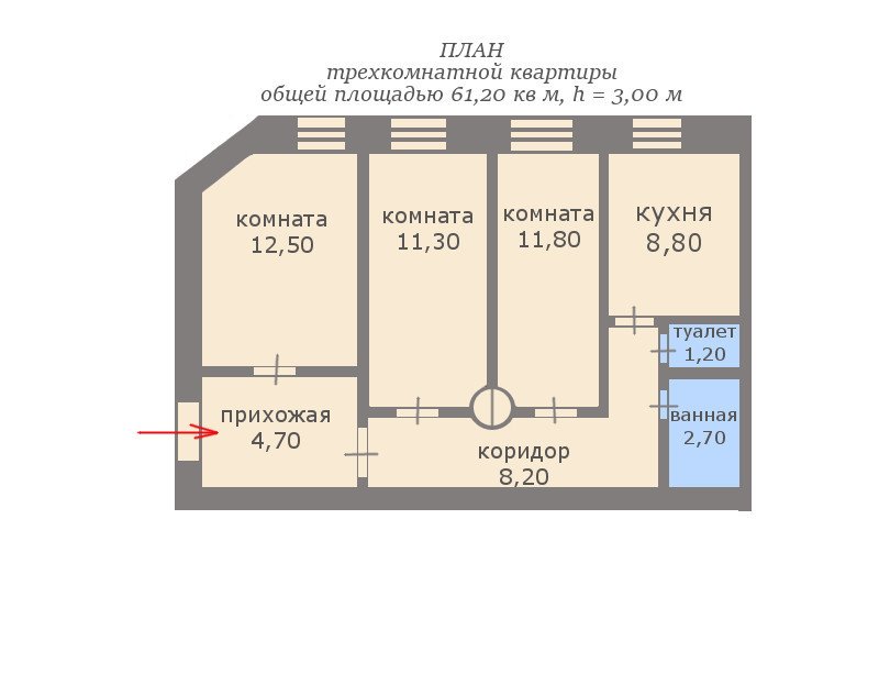 Продажа 3-комнатной квартиры, Санкт-Петербург, Чкаловский просп.,  д 58