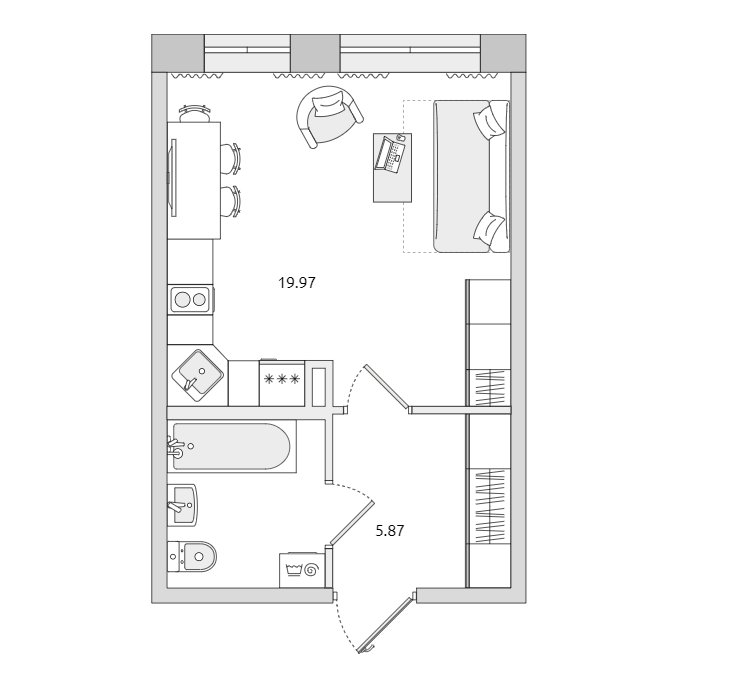 Продажа 1-комнатной квартиры, Санкт-Петербург, Волковский просп.,  д 6