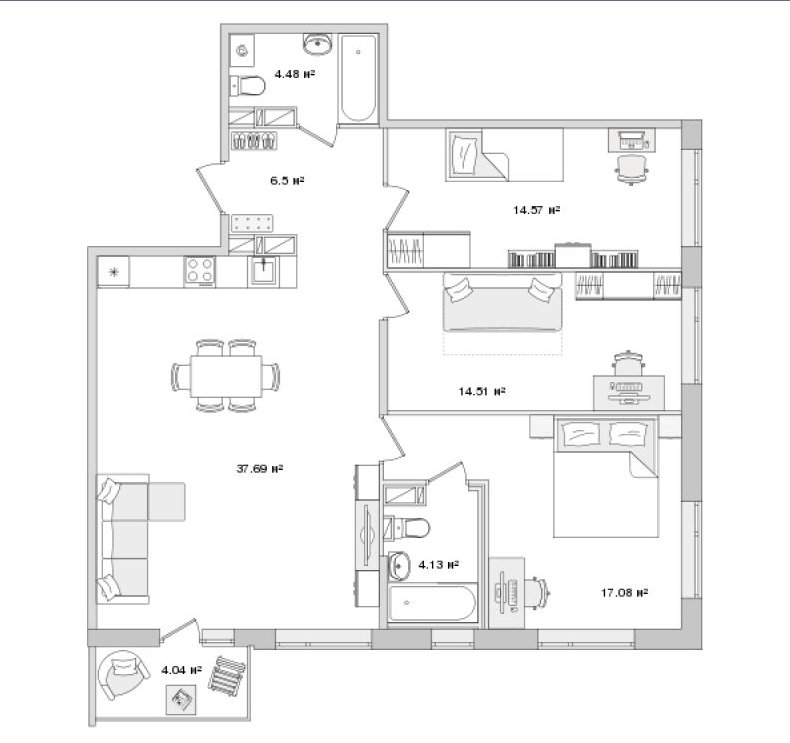 Продажа 3-комнатной квартиры, Санкт-Петербург, Белоостровская ул.,  д 10