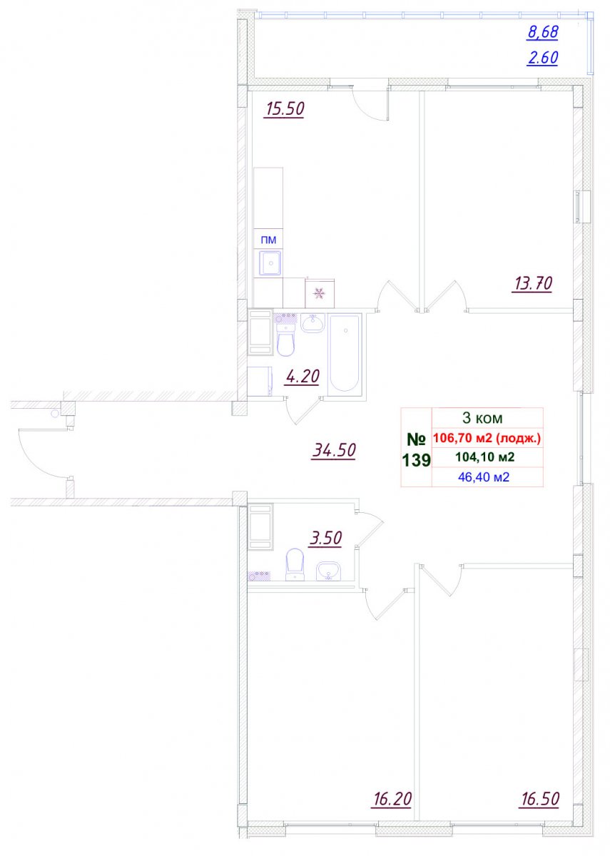 Продажа 3-комнатной квартиры, Гатчина, Пушкинское шос.,  д 1