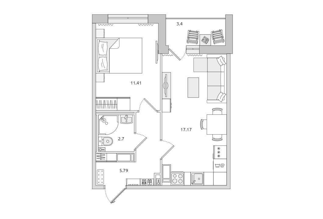 Продажа 1-комнатной квартиры, Санкт-Петербург, Белоостровская ул.,  д 10