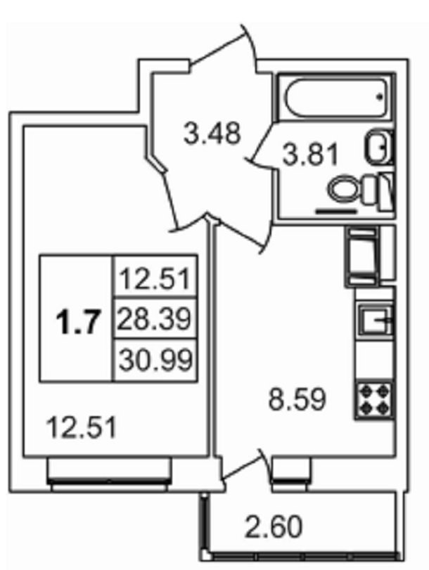 Продажа 1-комнатной квартиры, Санкт-Петербург, Русановская ул.,  д 18