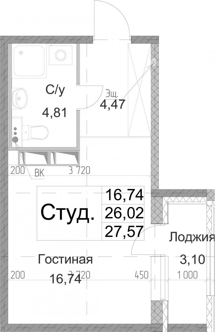 Продажа 1-комнатной квартиры, Санкт-Петербург, Студенческая ул.,  д 14