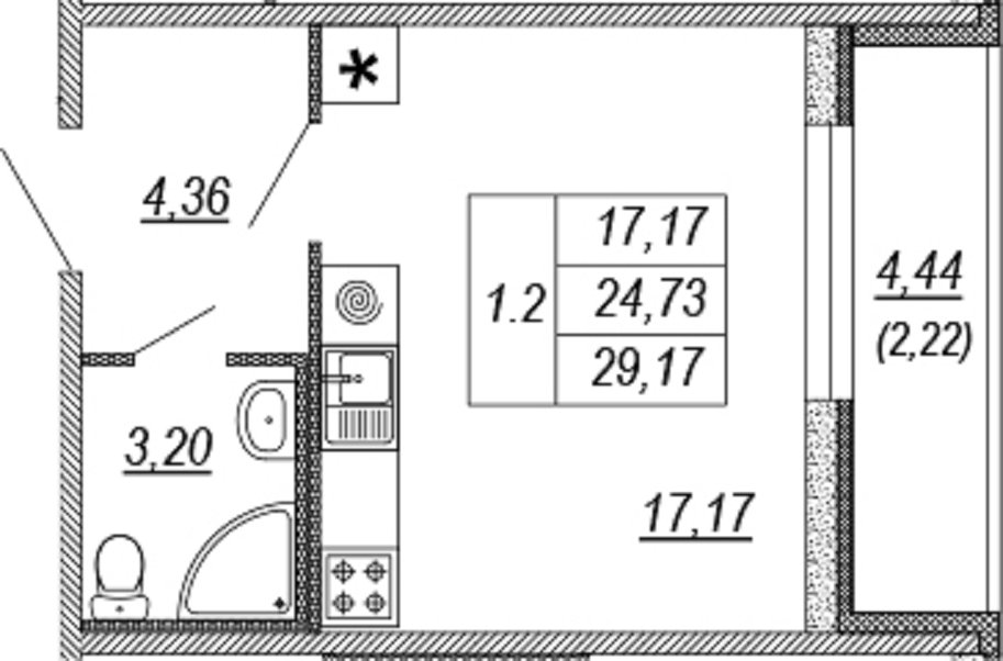 Продажа 1-комнатной квартиры, Парголово, Михайловская дор.,  д 14