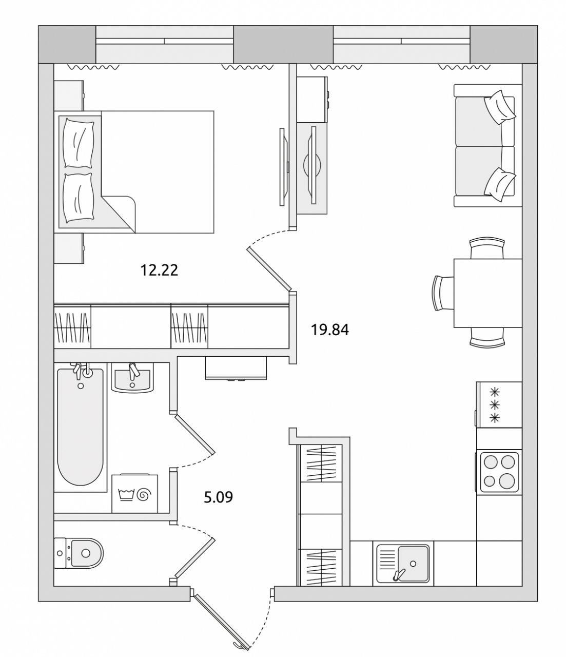 Продажа 1-комнатной квартиры, Санкт-Петербург, Волковский просп.,  д 6